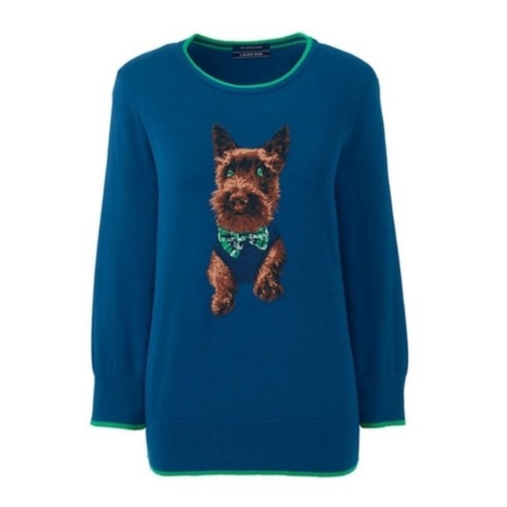 Land’s End 3/4 Sleeve Supima Cotton Knit Sweater